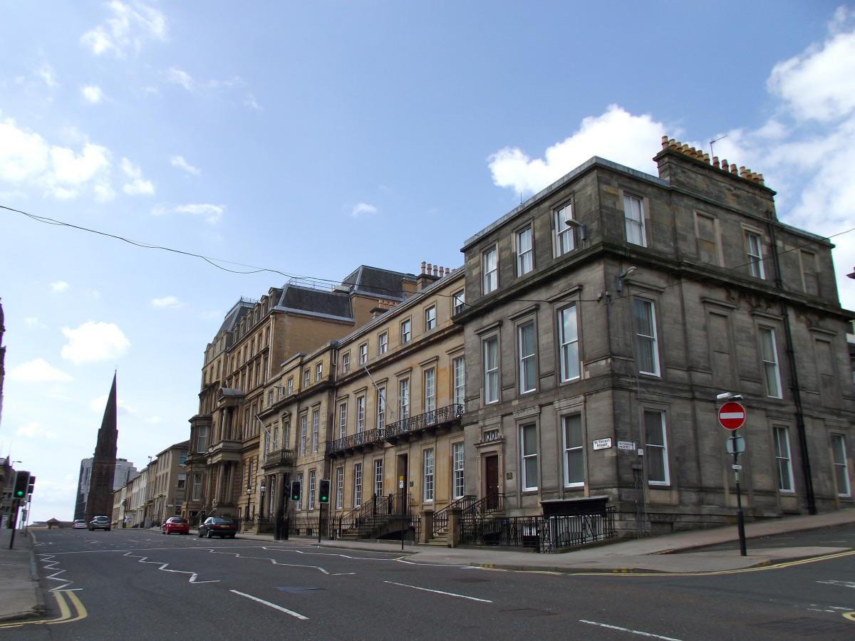 An image of the outside of the St Vincent Street College building