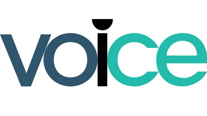 Graphic with the text VOICE