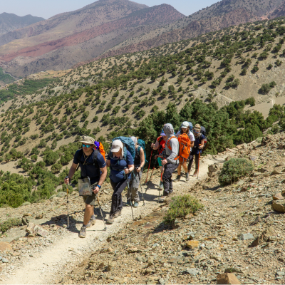 a group hiking
