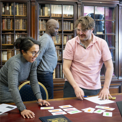 two people participating in an activity