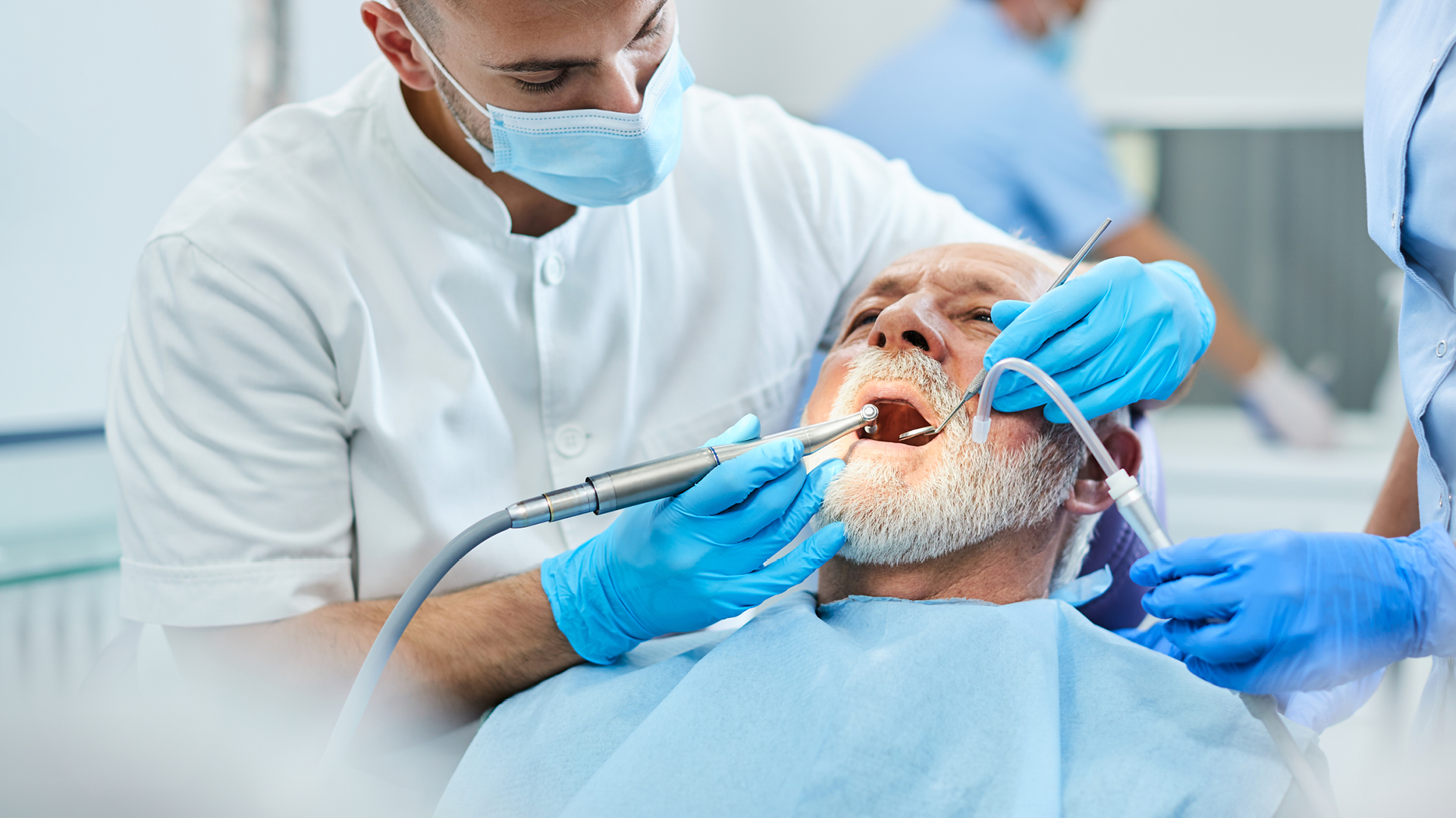 Dental Image of a dentist working on a patient's mouth