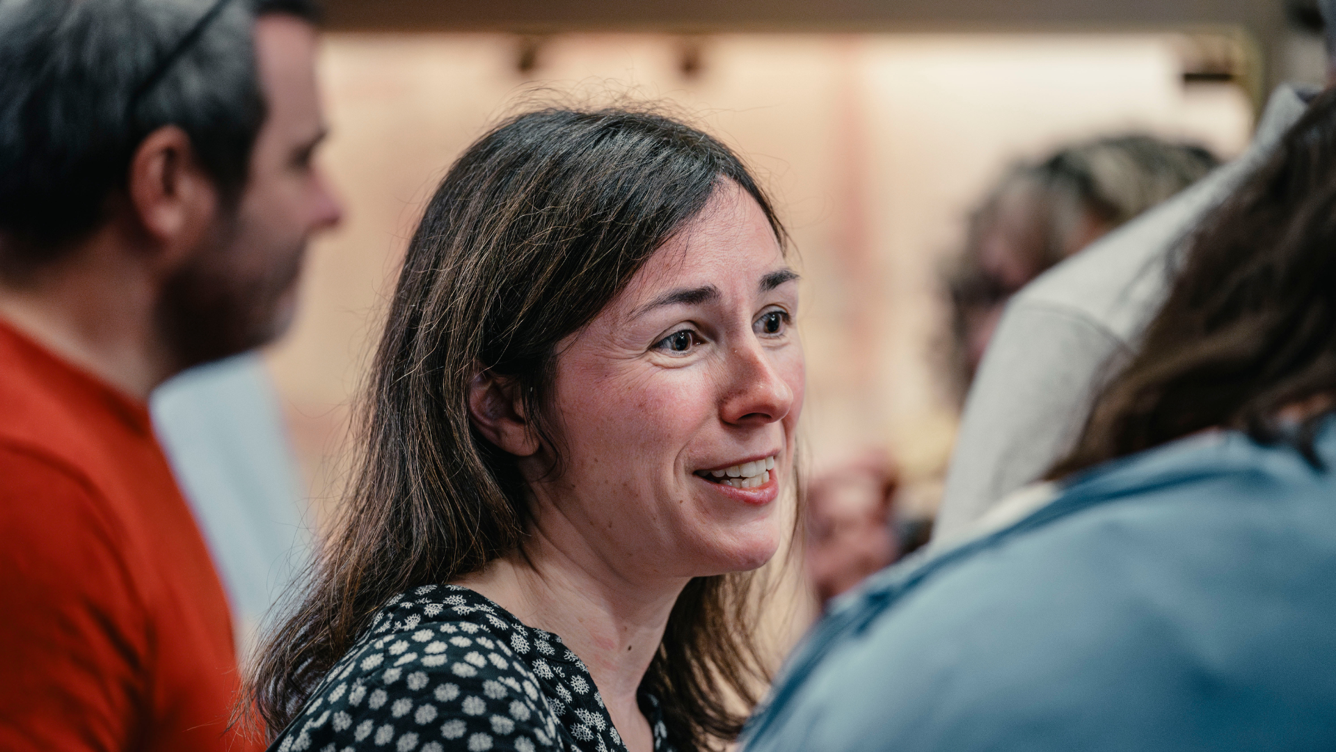 girl smiling at dental conference