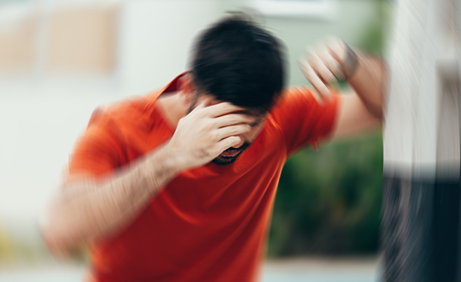 A man who is dizzy