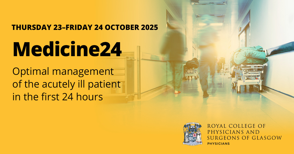 Medicine 24 poster showing doctors walking up hospital corridor