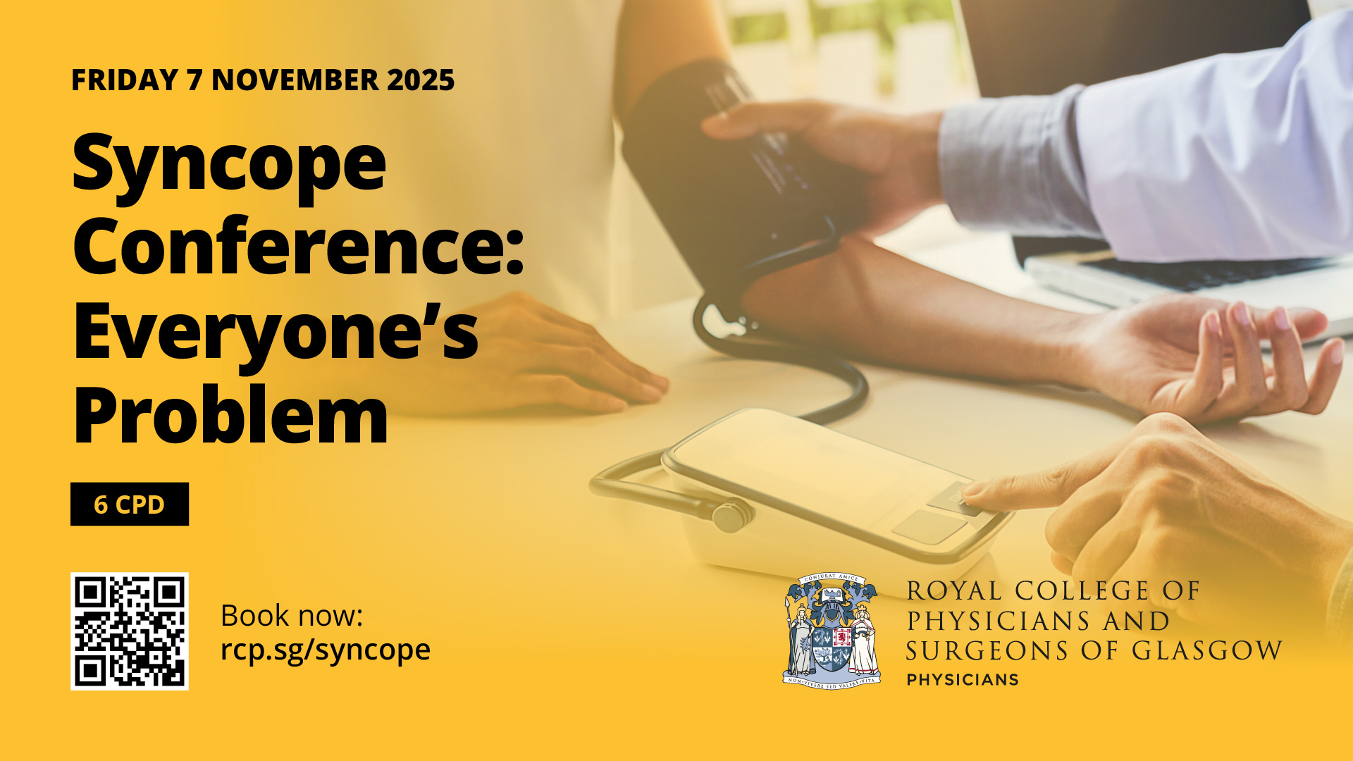 Syncope poster with dr taking patients blood pressure